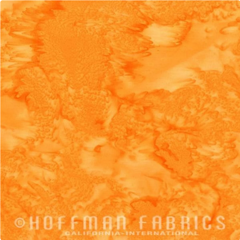 Hoffman Fabrics Watercolors The OC Orange Yellow Batik Fabric 1895-359-The-OC