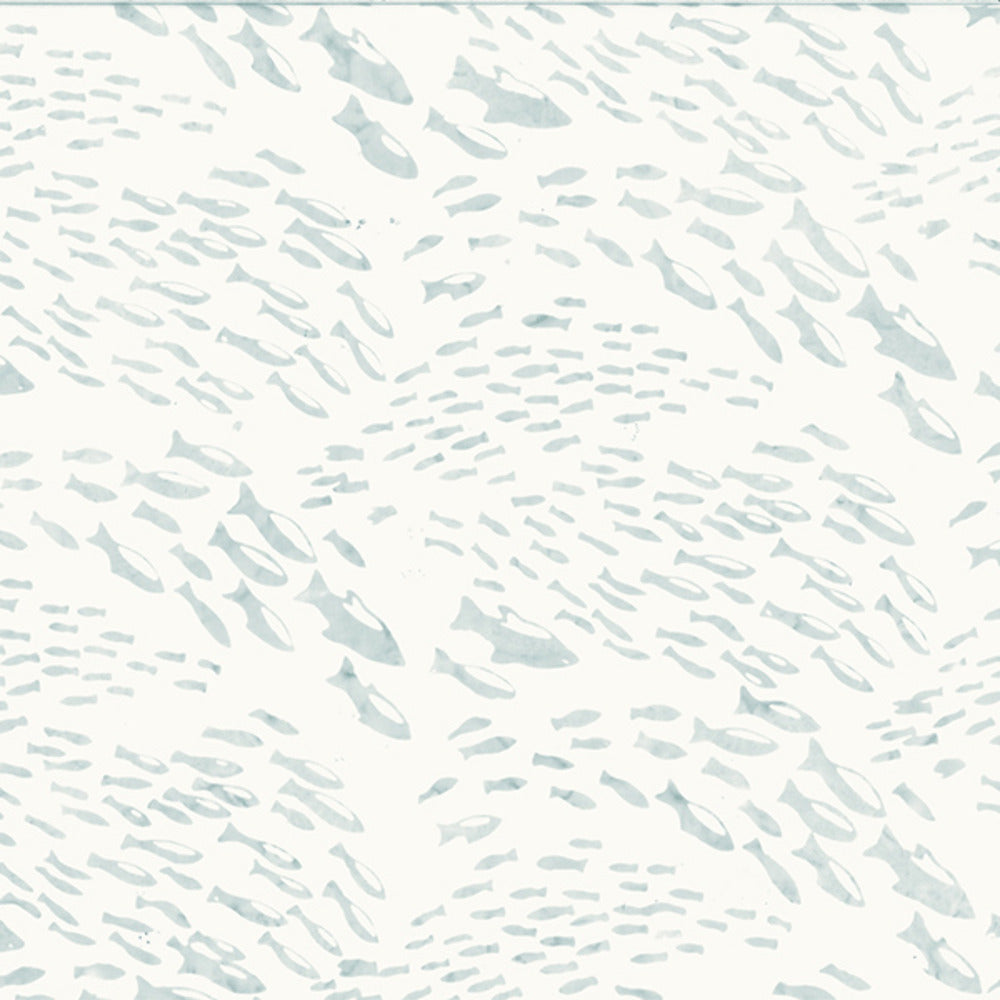 Hoffman Fabrics Along the Shores Light Gray Fish Batik Fabric DM2-674-Light-Gray