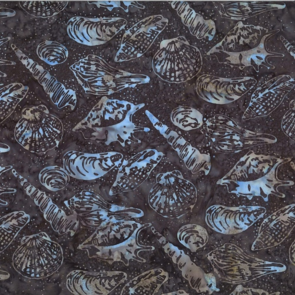 Hoffman Fabrics Along the Shores Gravel Seashells Batik Fabric DM4-305-Gravel
