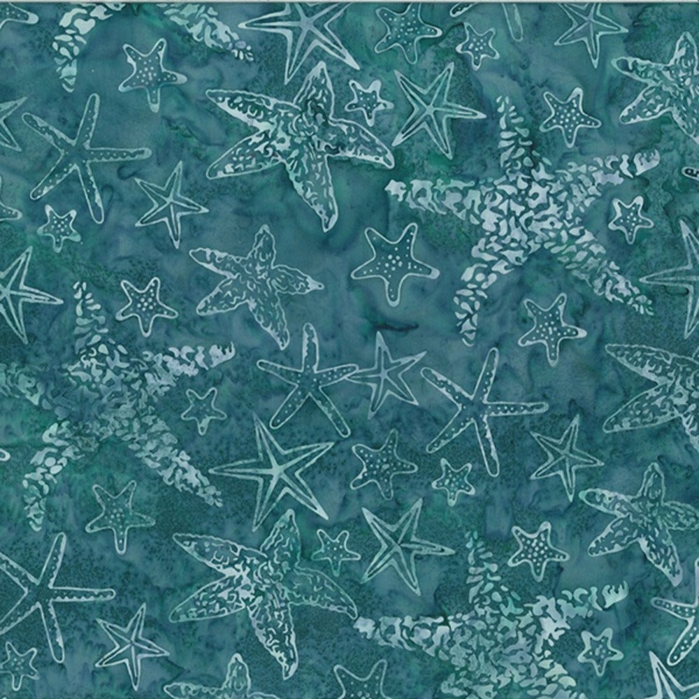 Hoffman Fabrics Along the Shores Seamist Starfish Batik Fabric DM6-174-Seamist