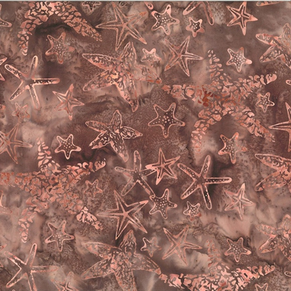 Hoffman Fabrics Along the Shores Dusty Peach Starfish Batik Fabric DM6-D27-Dusty-Peach