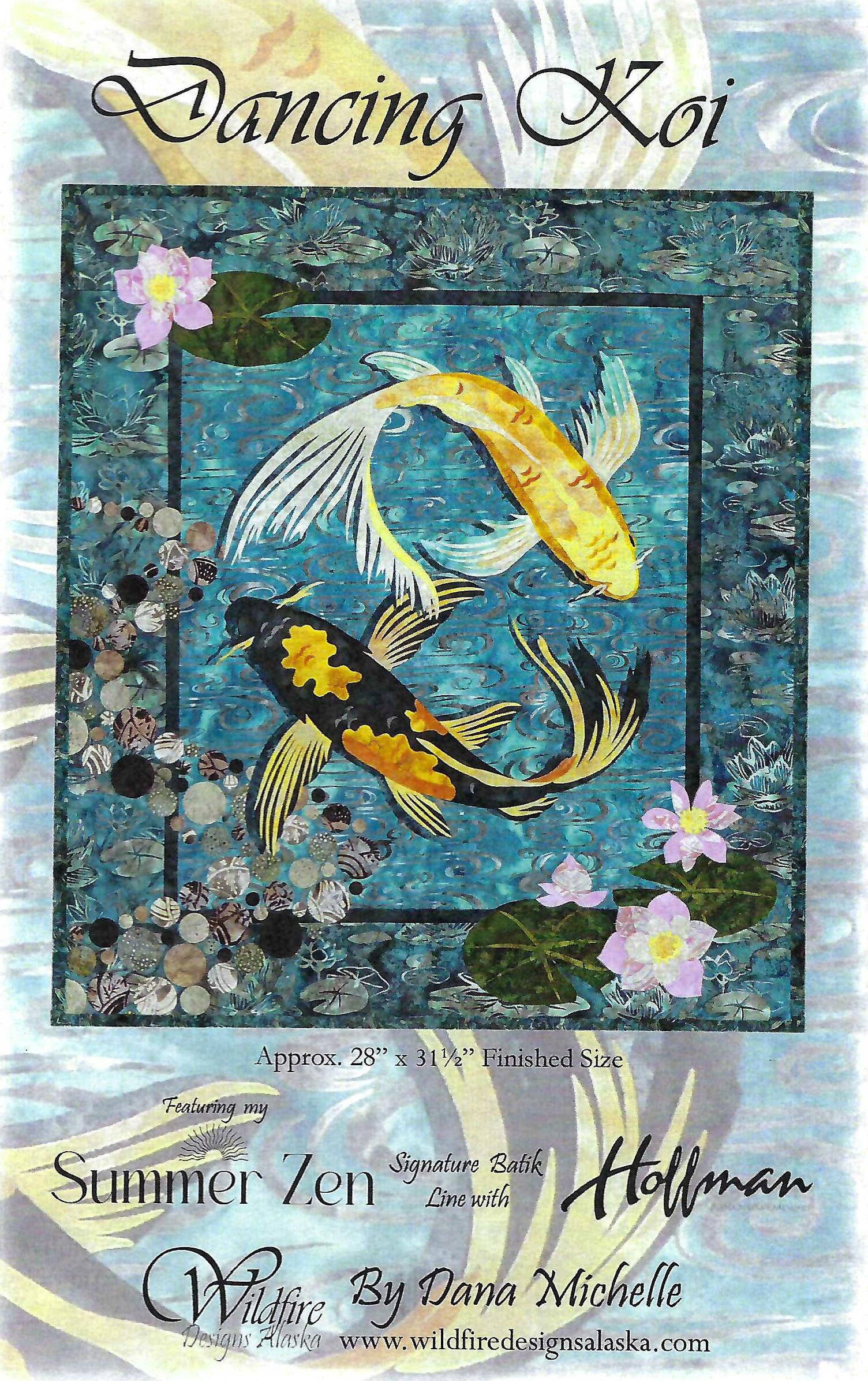 Wildfire Designs Alaska Summer Zen Dancing Koi Applique Quilt Pattern Front Cover