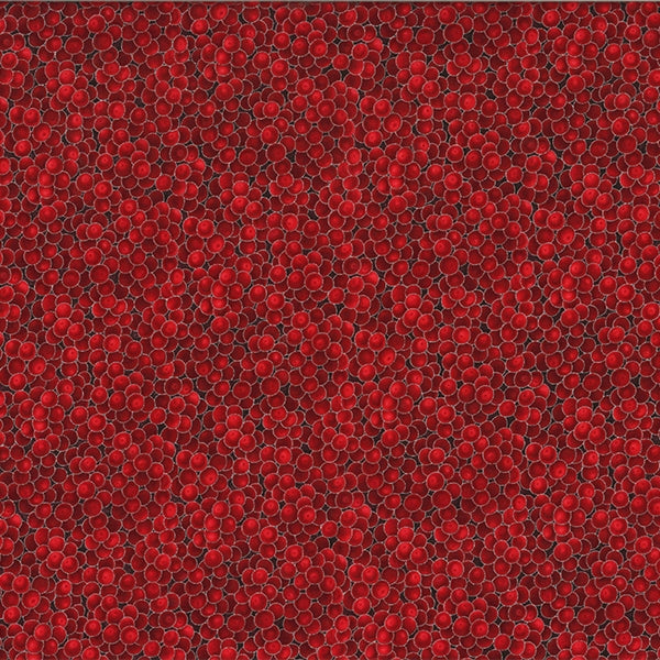 Hoffman Fabrics Winter Magic Red Silver Berries Cotton Fabric G8556-5S-Red-Silver