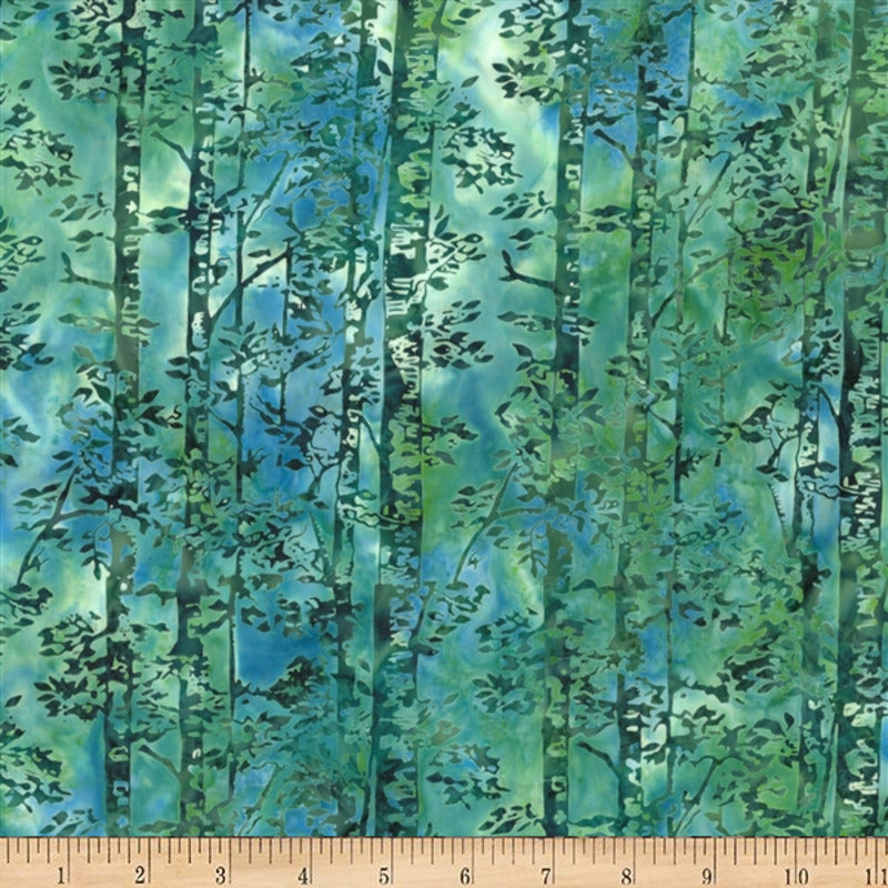 Hoffman Fabrics McKenna Ryan Woodland Chamomile Birch Trees Batik Fabric MR56-418-Chamomile Scale
