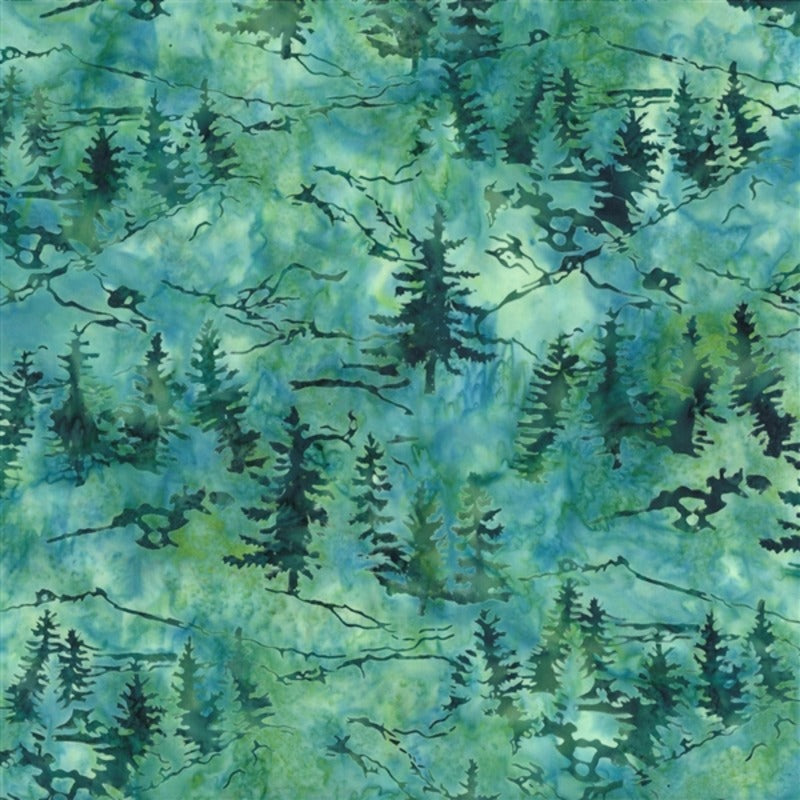 Hoffman Fabrics McKenna Ryan Woodland Chamomile Mountains Trees Batik Fabric MR58-418-Chamomile