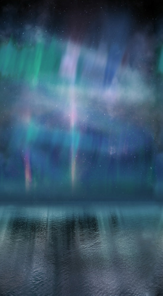 Hoffman Fabrics Painted Forest Aurora Borealis Cotton Fabric MRD1-D7-Dusty-Blue