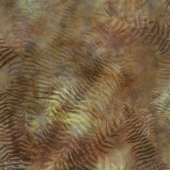 Hoffman Fabrics Painted Forest Amber Ferns Cotton Fabric MRD3-36-Amber