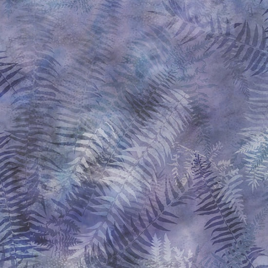 Hoffman Fabrics Painted Forest Amethyst Ferns Cotton Fabric MRD3-91-Amethyst