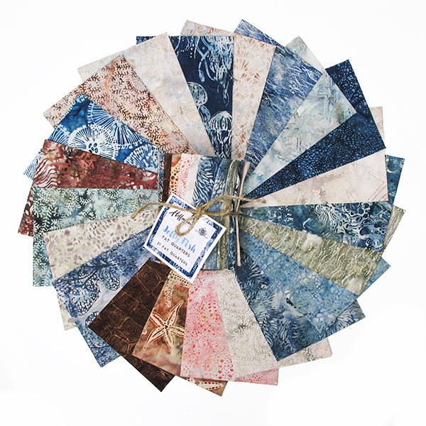 Hoffman Fabrics McKenna Ryan Seaside Jellyfish Batik Fat Quarters 21 FQs MRJFFQ-484-Seaside Fabrics