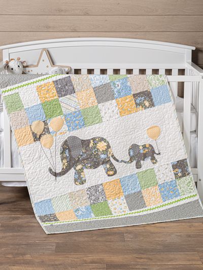 Quilter's Paradise Mommy & Me Elephant Applique Quilt Pattern Example Quilt 2