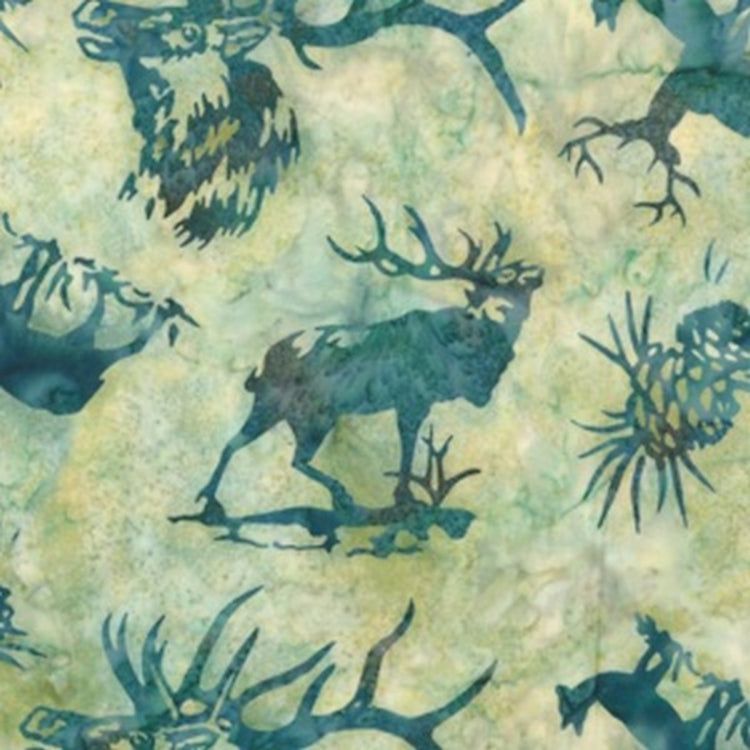 Hoffman Fabrics Celery Green Elk Batik Fabric N2913-106-Celery
