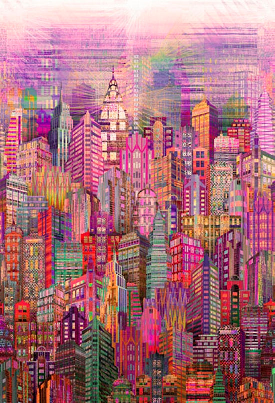 Hoffman Fabrics Blush Skylines Digital Cotton Fabric N4234-391-Blush