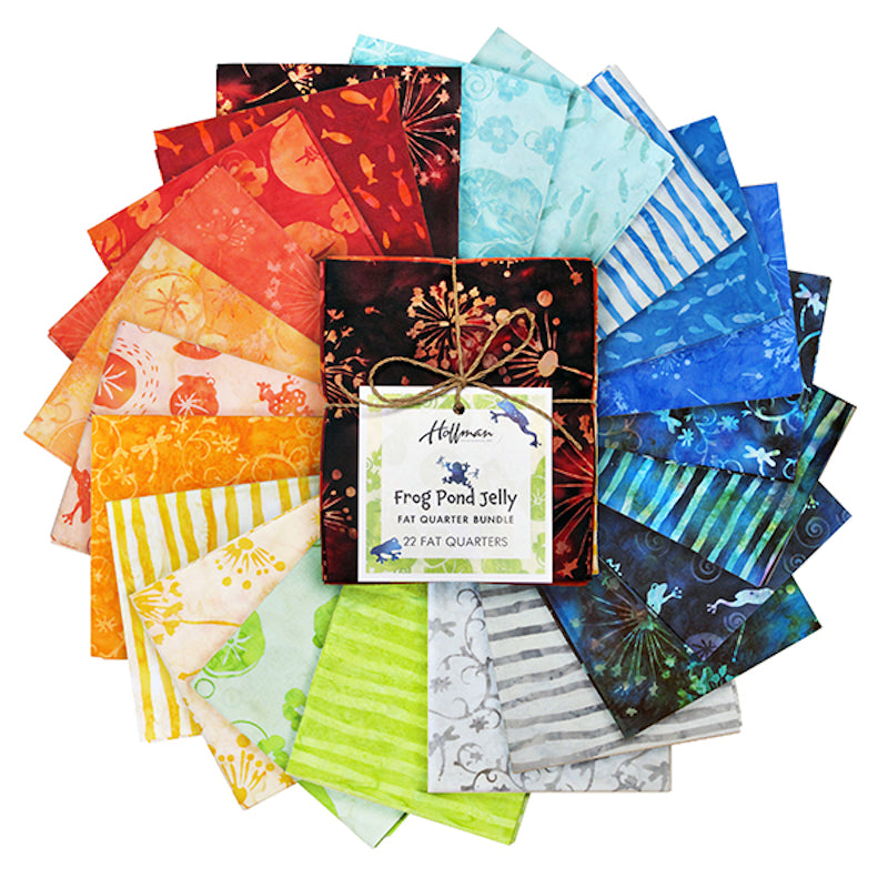 Hoffman Fabrics Susan Claire Frog Batik Fat Quarters 22 FQs SCFQB-303-Frog