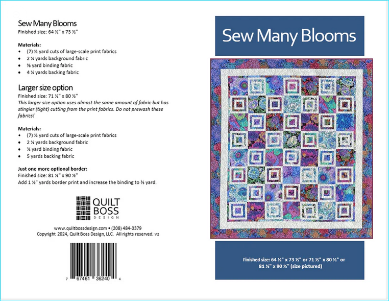 Quilt Box Design Sew Many Blooms Pieced Quilt Pattern Cover