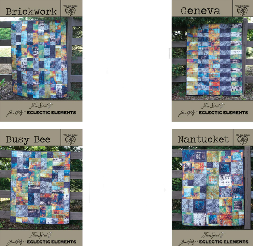 Tim Holtz Abandoned Villa Rosa Spark Fat Quarter Pack and Free Pattern FB4FQTH.SPARK