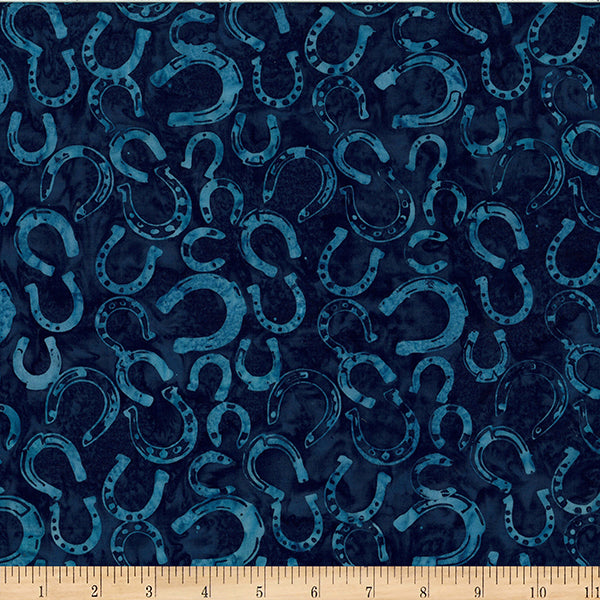 Hoffman Fabrics Moonstruck Blue Horseshoe Batik Fabric W2598-524-Moonstruck