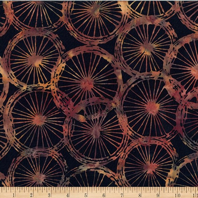Hoffman Fabrics Spice Wagon Wheels Batik Fabric W2599-160-Spice