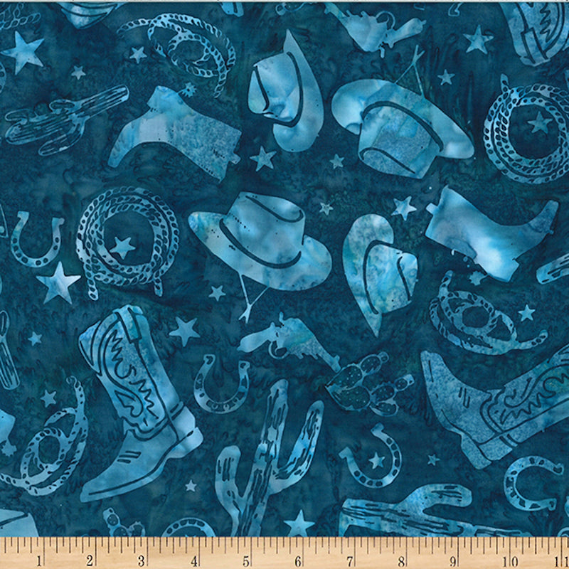Hoffman Fabrics Sea Cliff Western Cowboy Batik Fabric W2600-467-Sea-Cliff