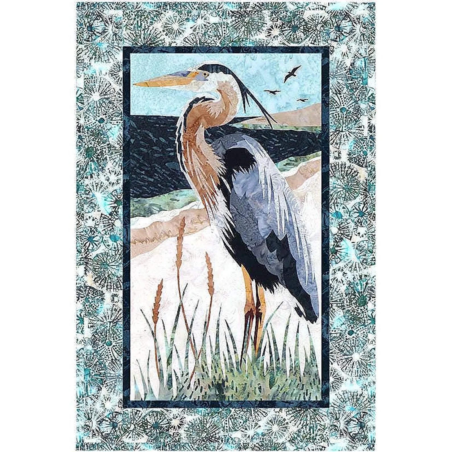 Wildfire Designs Alaska Along the Shores Blue Heron Applique Quilt Pattern