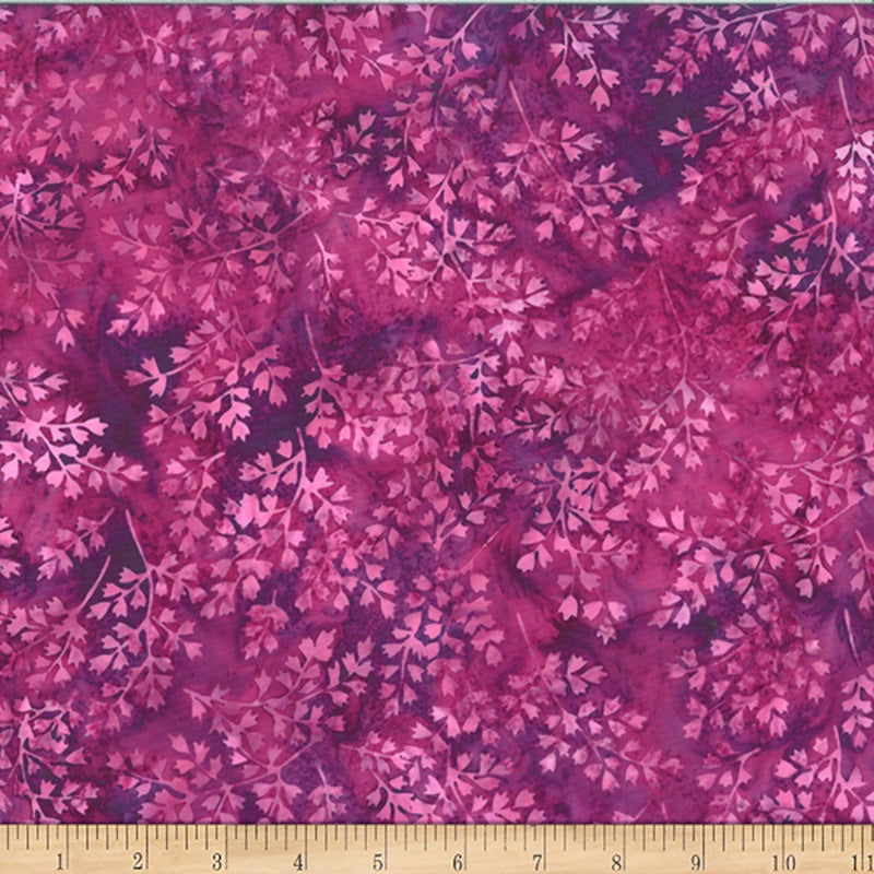Hoffman Fabrics Challenge Cabernet Leaves Batik Fabric X2619-104-Cabernet