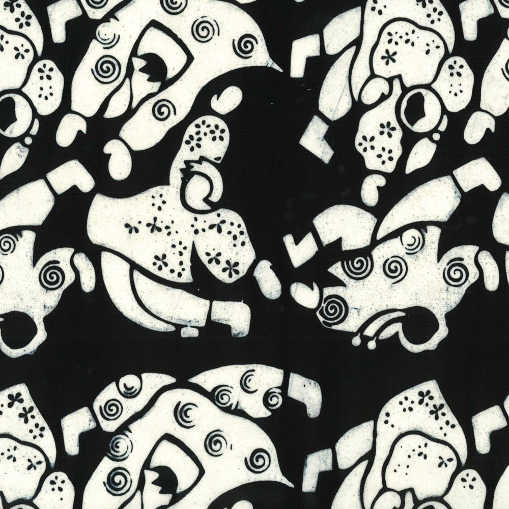 Hoffman Fabrics Black and White Eskimo Blanket Toss Batik Fabric E228-425-Oreo