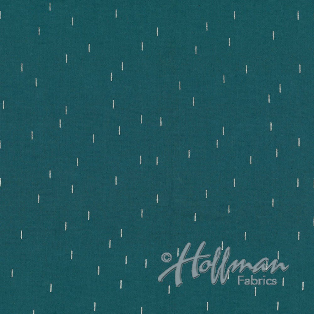 Hoffman Fabrics Me+You Dusty Blue Metallic Silver Batik Fabric 149-D7S-Dusty-Blue-Silver