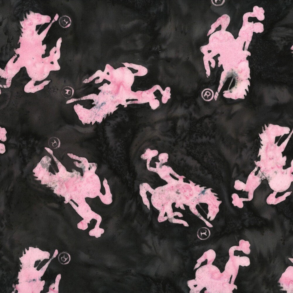 Hoffman Fabrics Tea Rose Wyoming Bucking Horse Batik Fabric P2073-153-Tea-Rose