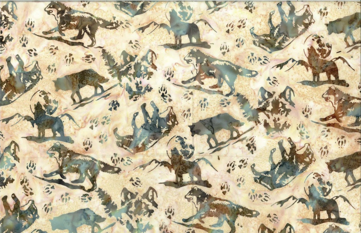 Hoffman Fabrics Desert Wolves Batik Fabric S2351-193-Desert