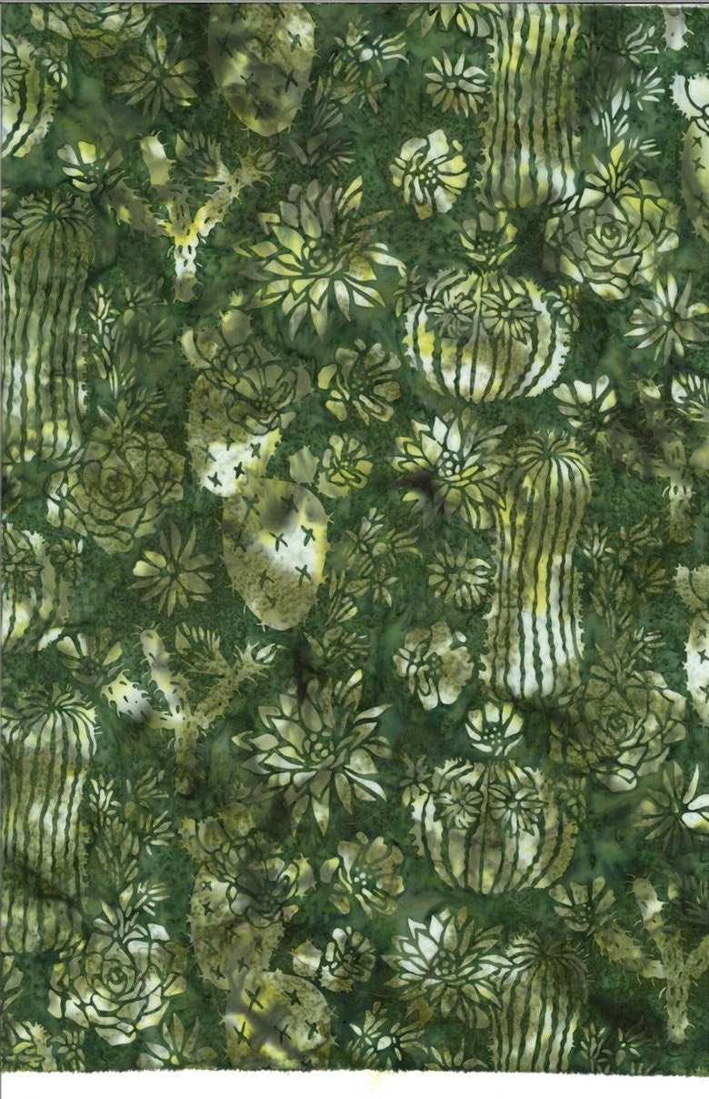 Hoffman Fabrics Tavarua Southwest Cactus Flowers Batik Fabric R2266-365-Tavarua