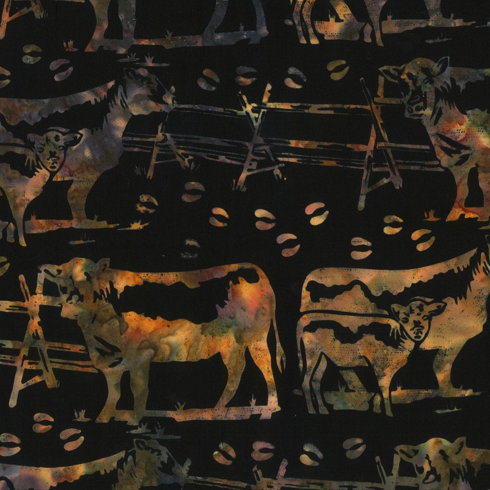 Hoffman Fabrics Sugarplum Angus Cow Ranch Batik Fabric P2078-286-Sugarplum