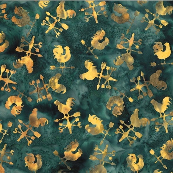 Hoffman Fabrics Juneau Rooster Weather Vane Batik Fabric V2543-247-Juneau