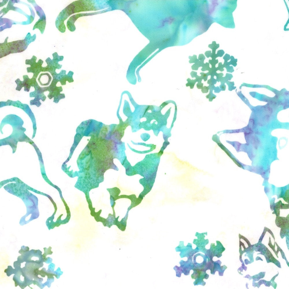 Hoffman Fabrics Breeze Siberian Husky Dog Batik Fabric J2430-492-Breeze