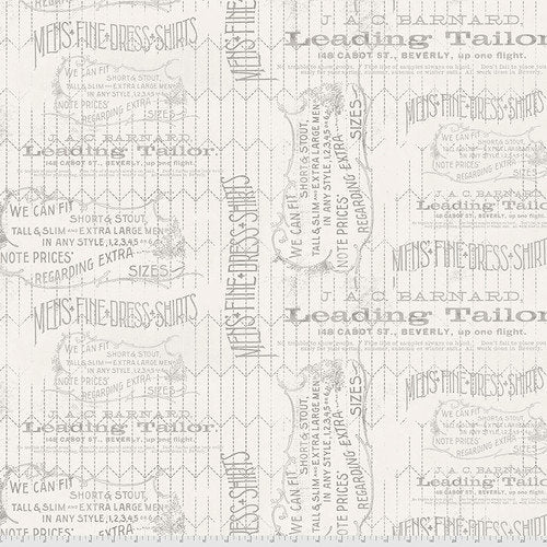 Tim Holtz Monochrome Linen Tailored Cotton Fabric by Free Spirit PWTH066.Linen