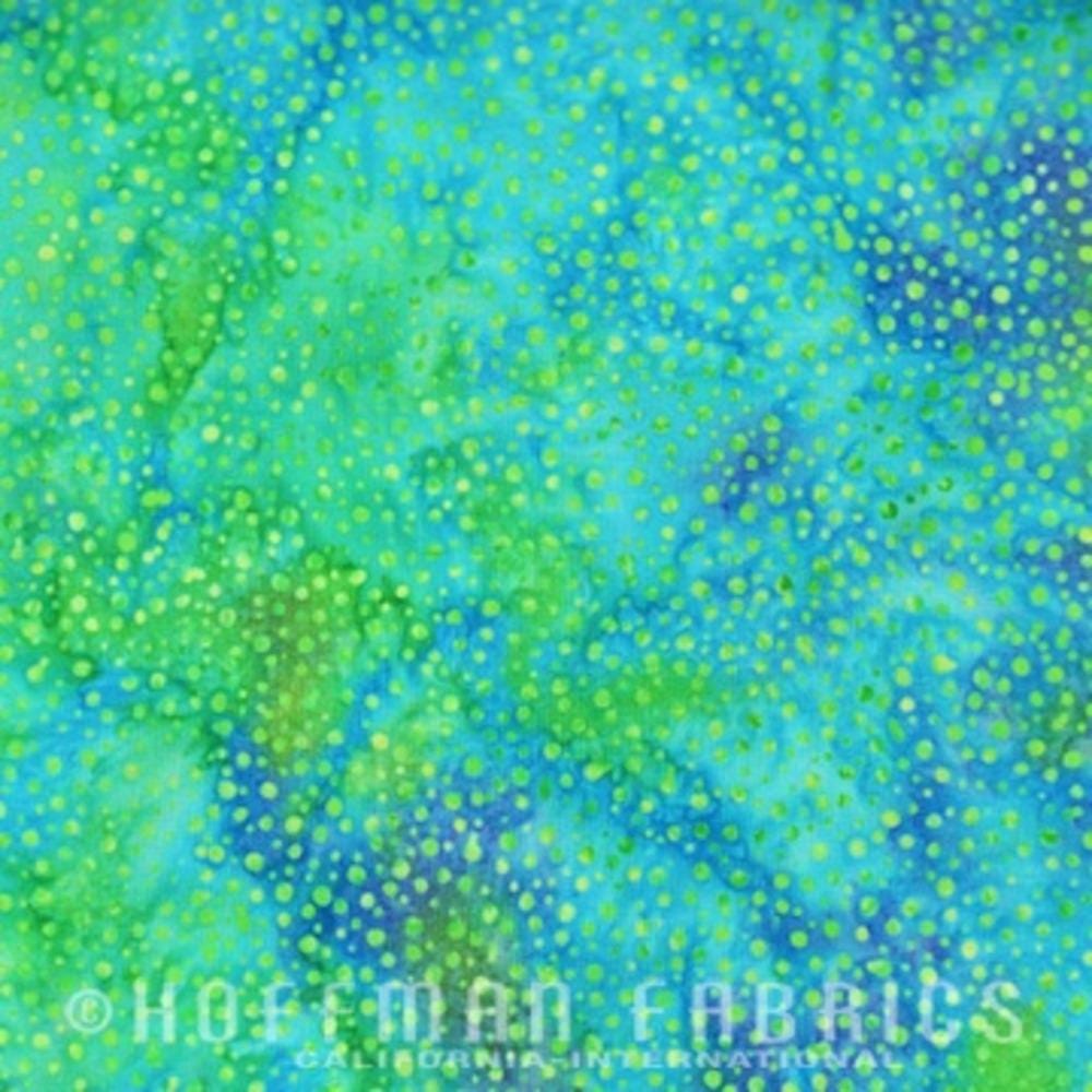 Hoffman Fabrics Dot Parakeet Blue Green Batik Fabric 885-271-Parakeet