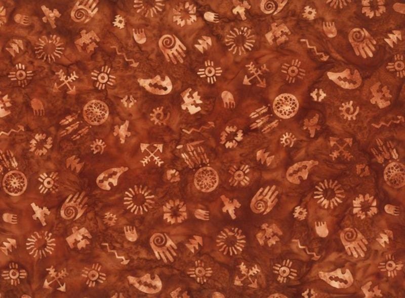 Hoffman Fabrics Adobe Native Symbols Batik Fabric S2311-100-Adobe