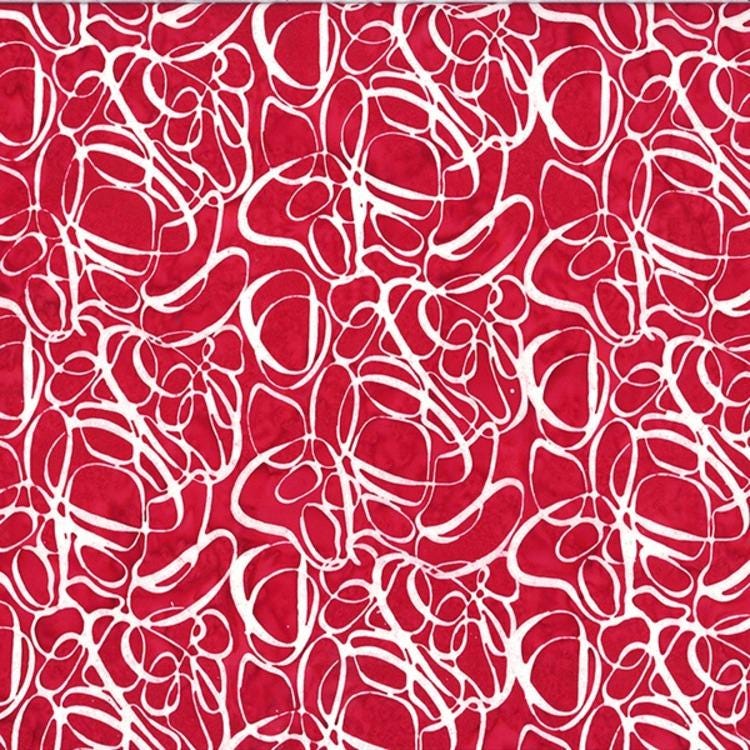 Hoffman Fabrics Jingle Bells Peppermint Abstract Circles Batik Fabric V2517-75-Peppermint