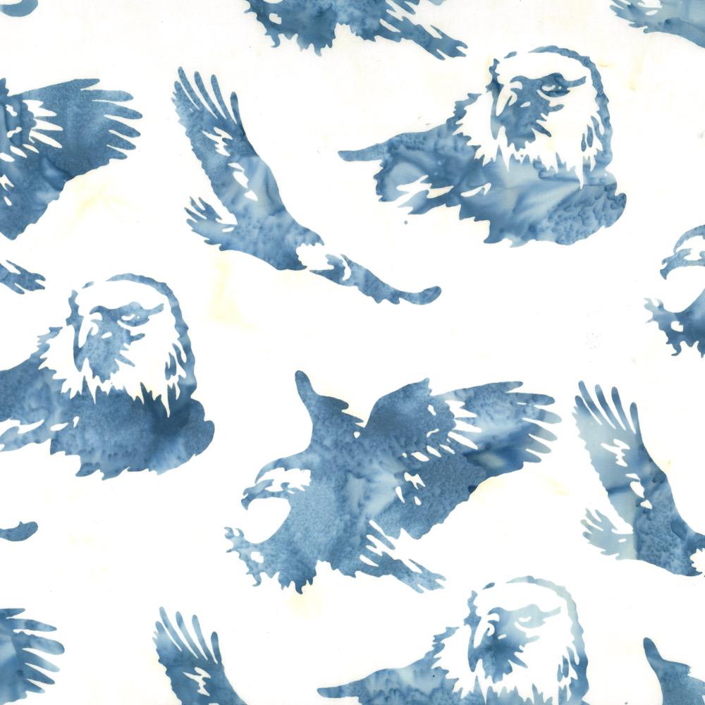 Hoffman Fabrics Breeze Blue Eagle Batik Fabric N2909-492-Breeze