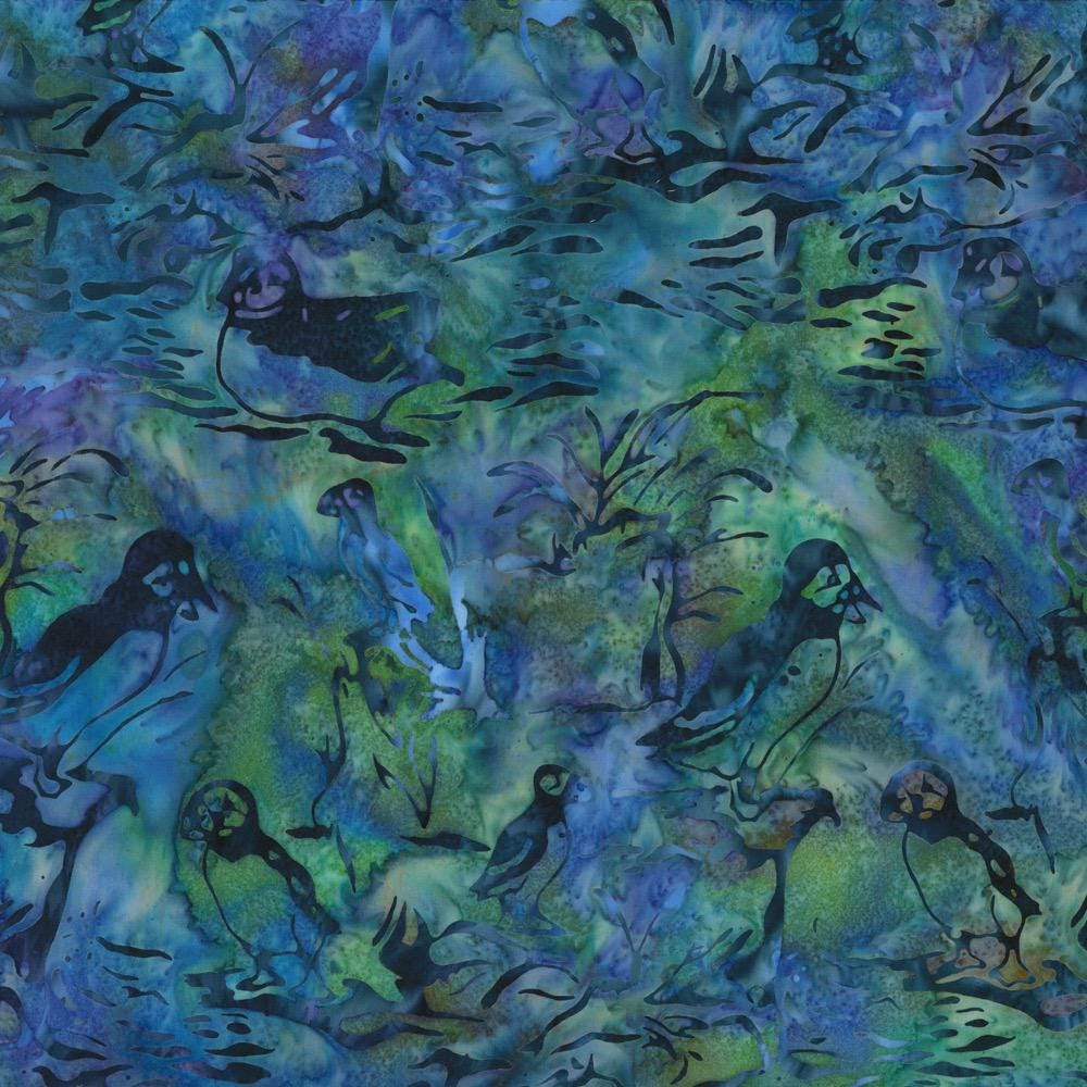 Hoffman Fabrics Orchid Purple Puffin Bird Batik Fabric F2097-223-Orchid