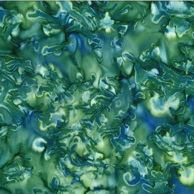 Hoffman Fabrics 843 Style Mottle Earth Green Blue Batik Fabric 843-58-Earth