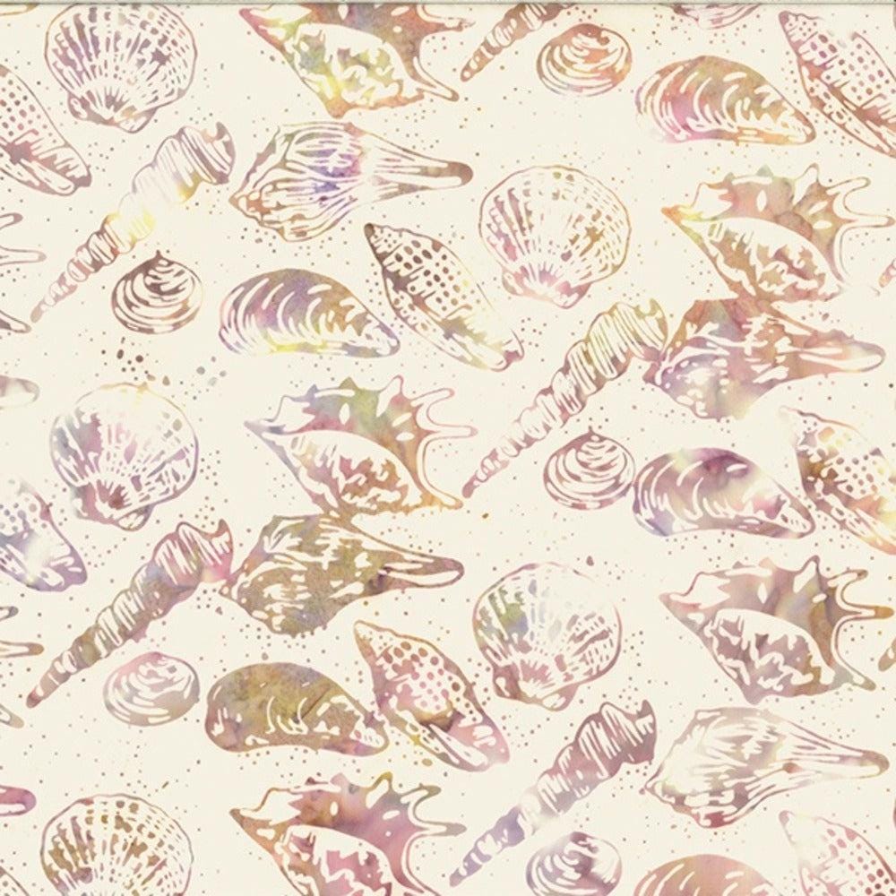 Hoffman Fabrics Along the Shores Spring Seashells Batik Fabric DM4-145-Spring