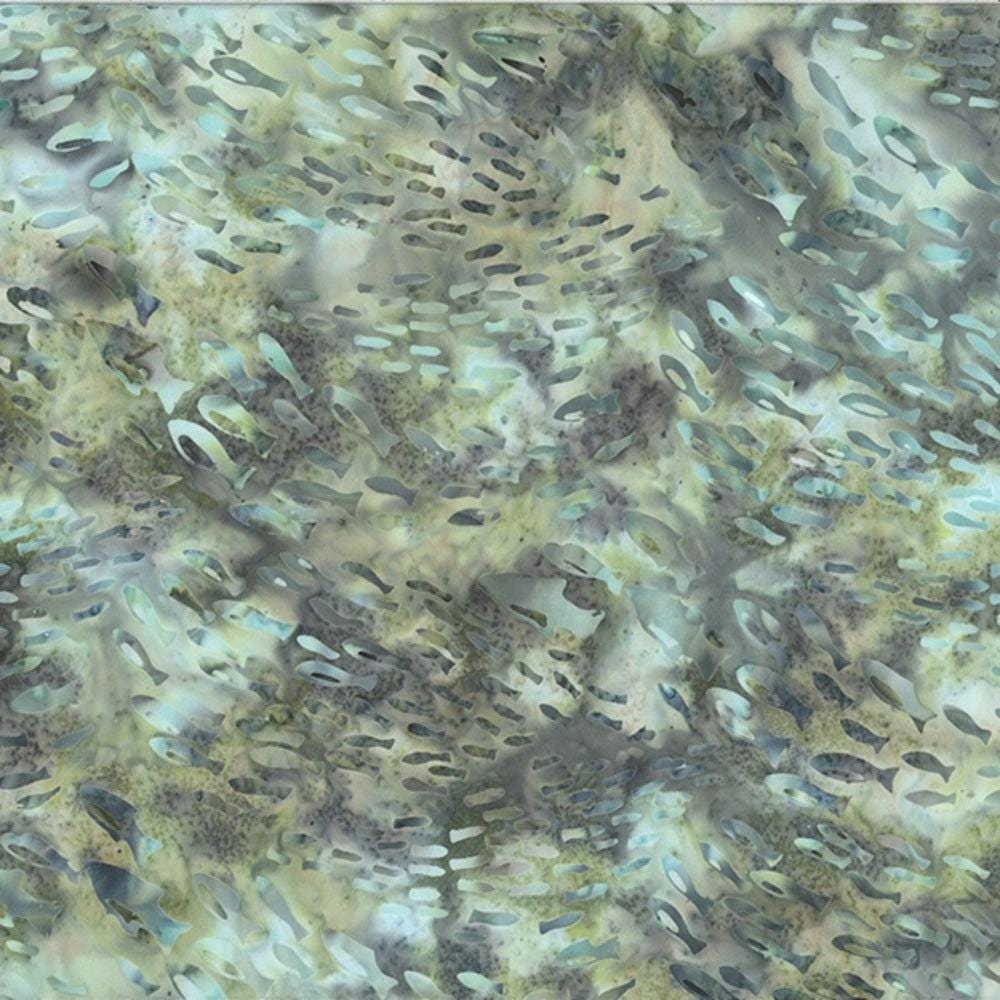 Hoffman Fabrics Along the Shores Seagrass Fish Batik Fabric DM2-522-Seagrass