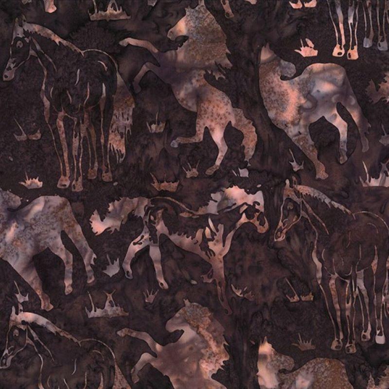Hoffman Fabrics Brown Horse Batik Fabric W2597-253-Havana