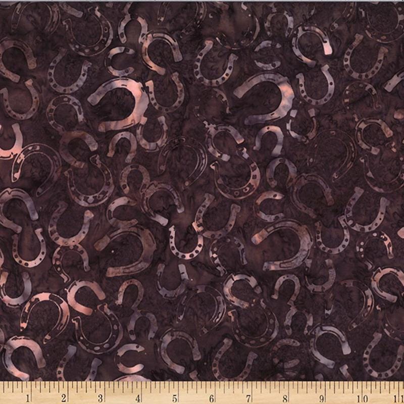 Hoffman Fabrics Havana Brown Horseshoe Batik Fabric W2598-253-Havana