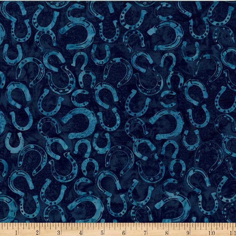 Hoffman Fabrics Moonstruck Blue Horseshoe Batik Fabric W2598-524-Moonstruck