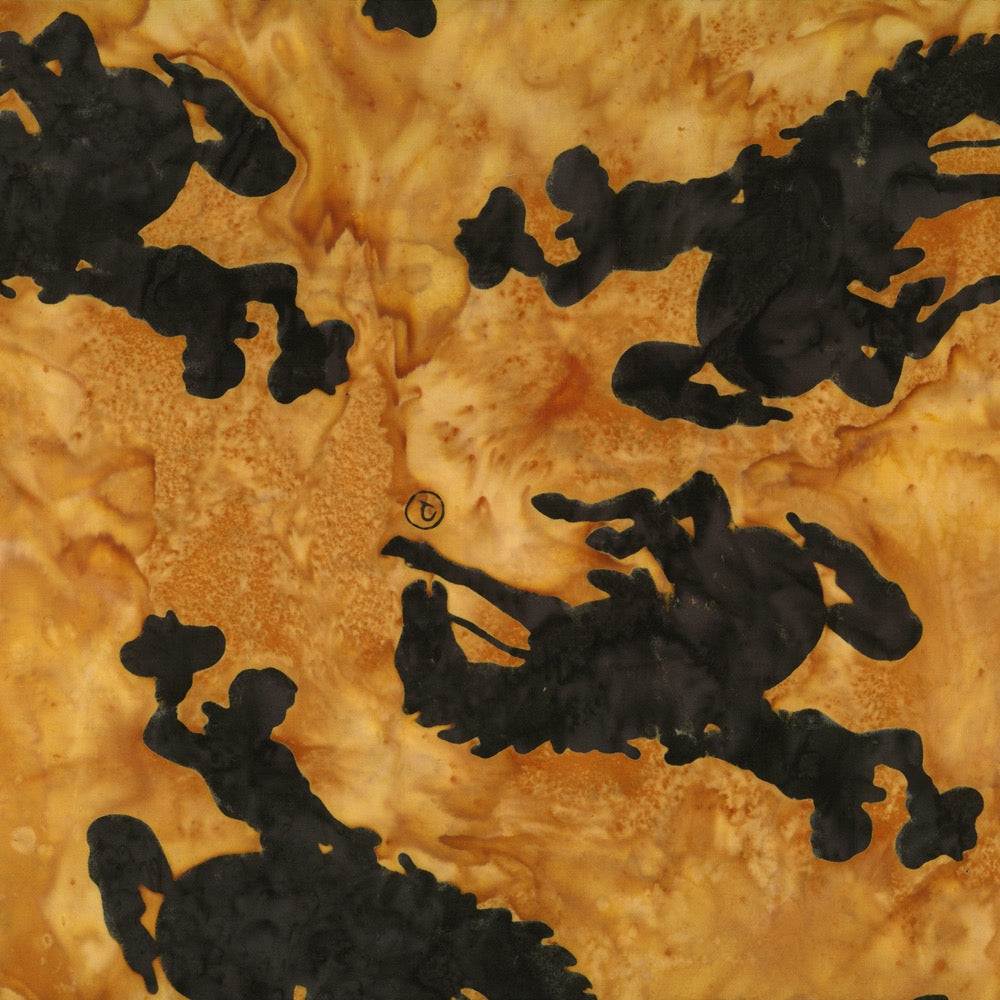 Hoffman Fabrics Dijon Large Wyoming Bucking Horse Batik Fabric M2790-432-Dijon