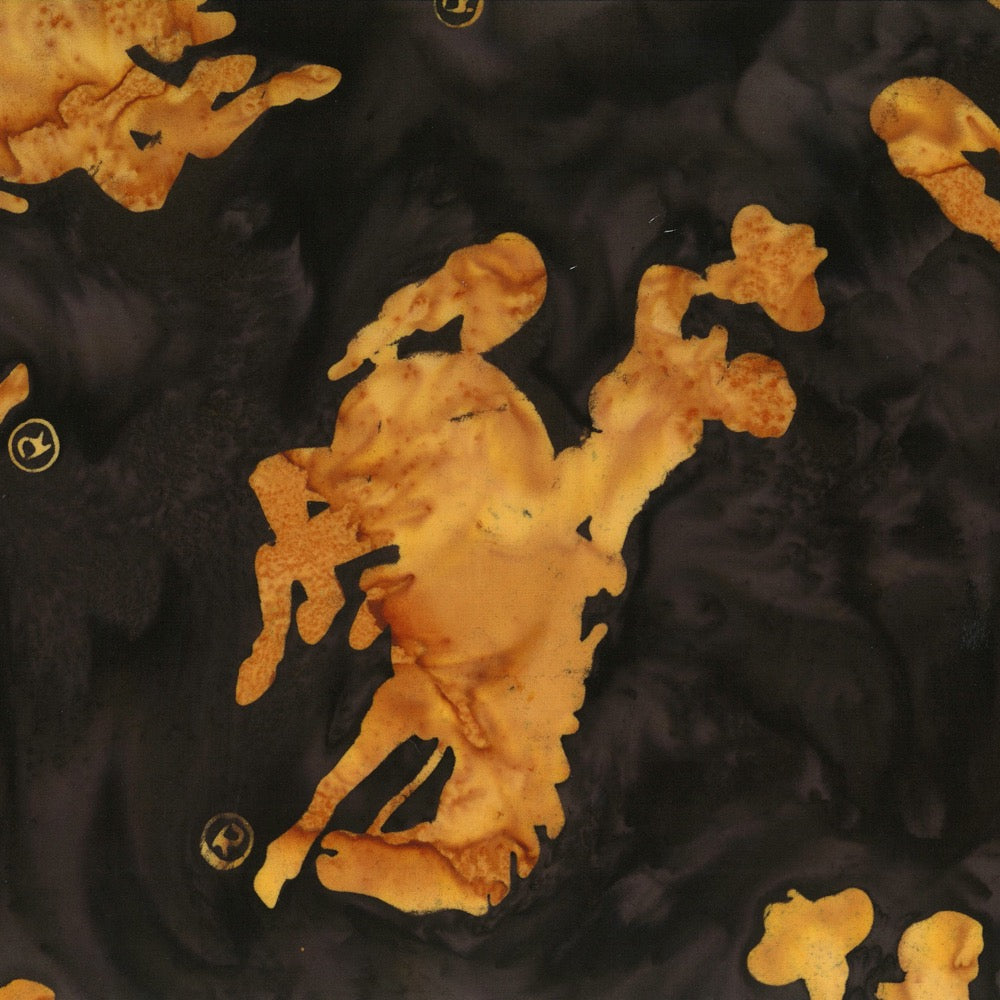 Hoffman Fabrics Cappuccino Large Wyoming Bucking Horse Batik Fabric M2790-610-Cappuccino