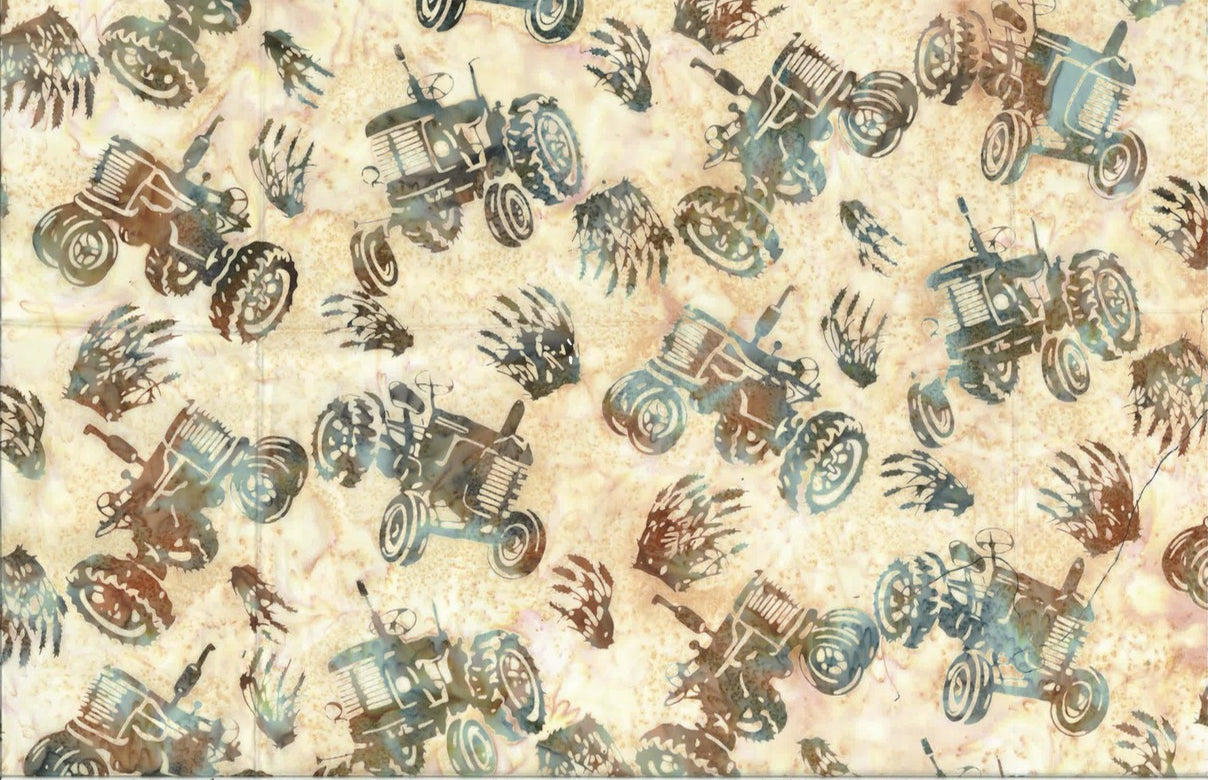 Hoffman Fabrics Desert Farm Tractor Batik Fabric S2348-193-Desert
