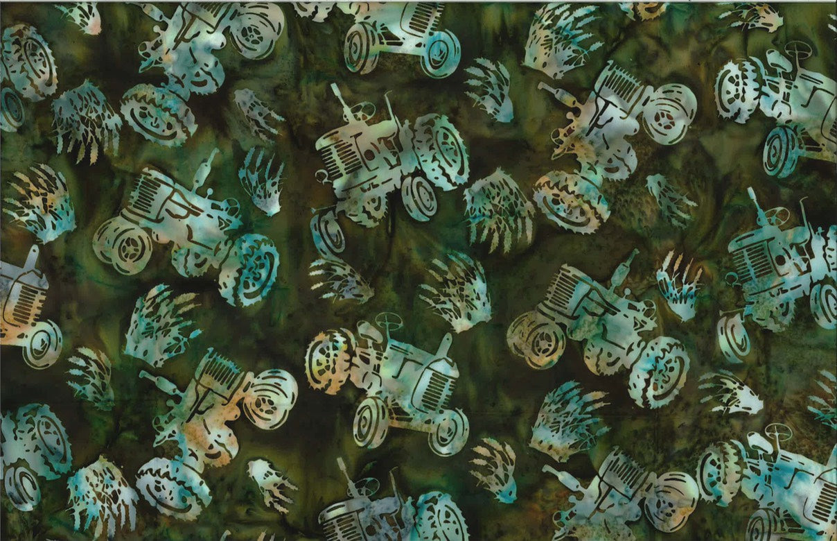 Hoffman Fabrics Chameleon Farm Tractor Batik Fabric S2348-315-Chameleon