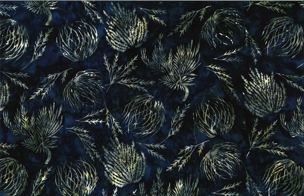 Hoffman Fabrics Navy Tumbleweeds and Sagebrush Batik Fabric S2349-19-Navy