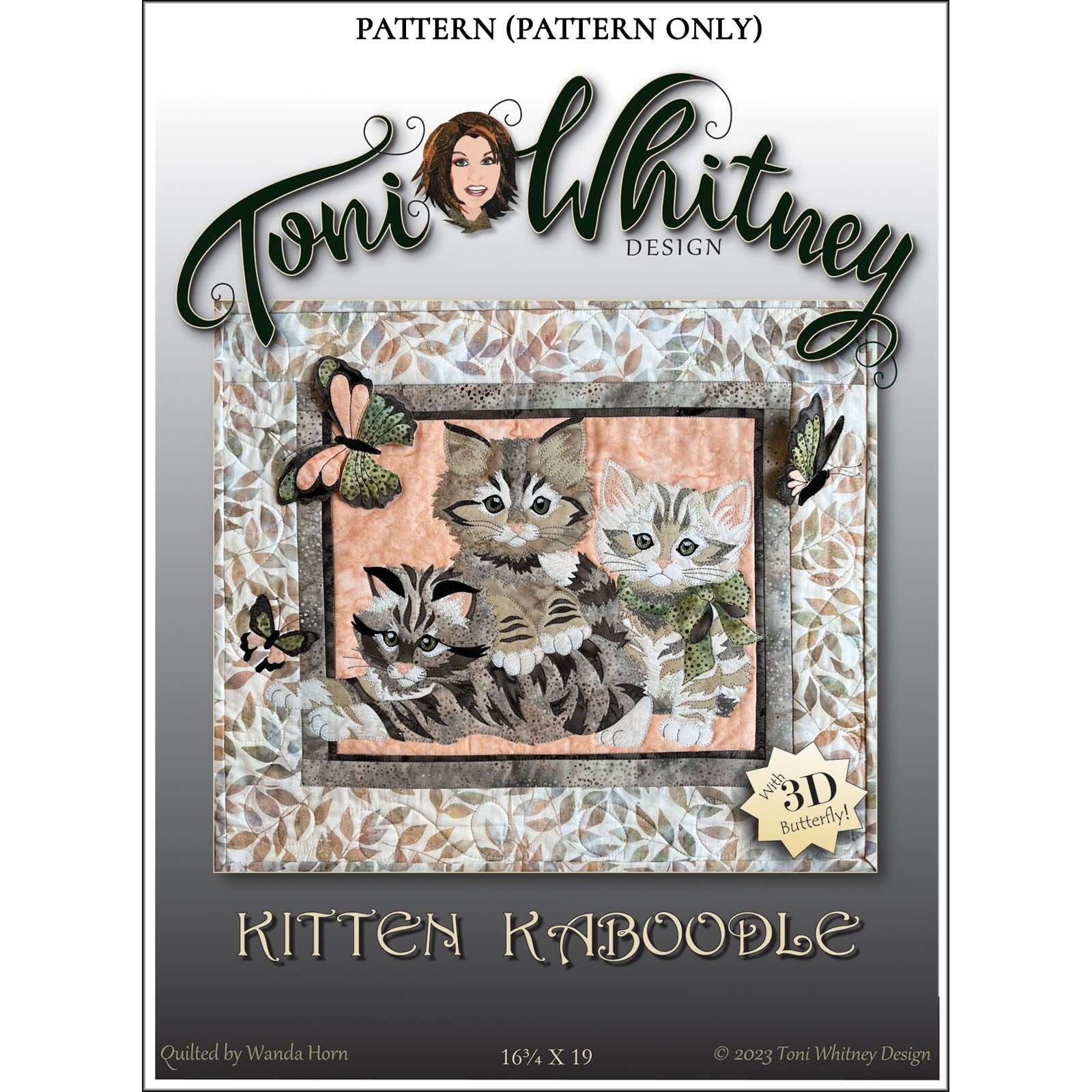 Toni Whitney Design Kitten Kaboodle Baby Kitty Applique Quilt Pattern Front Cover